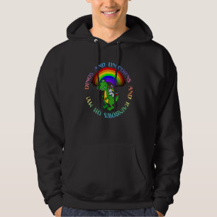 Lustiges Einhorn Reitet T Rex Dinosaur Regenbogen Hoodie