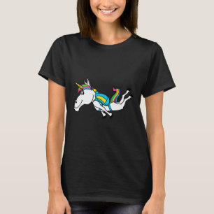 Lustiges Einhorn Sport Skydiving Magisches Fallsch T-Shirt