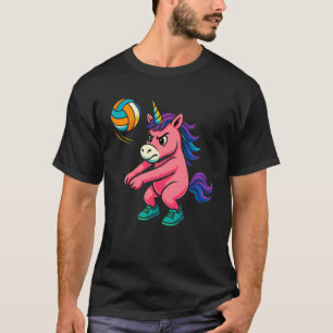 Lustiges Einhorn-Volleyballspieler-Fan-T-Shirt-Tra T-Shirt