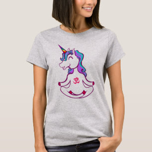 Lustiges Einhorn Zen Yoga Meditation Lotus Ohm T-Shirt
