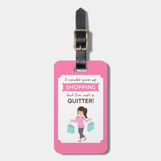 Lustiges Einkaufszitat nicht ein Drückeberger für Gepäckanhänger (Vorderseite vertikal)