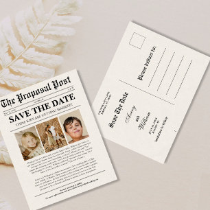 Lustiges Einzigartiges Zeitungsfoto Hochzeit Save Postkarte