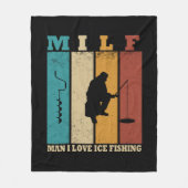 lustiges Eisangeln Fleecedecke (Vorderseite)