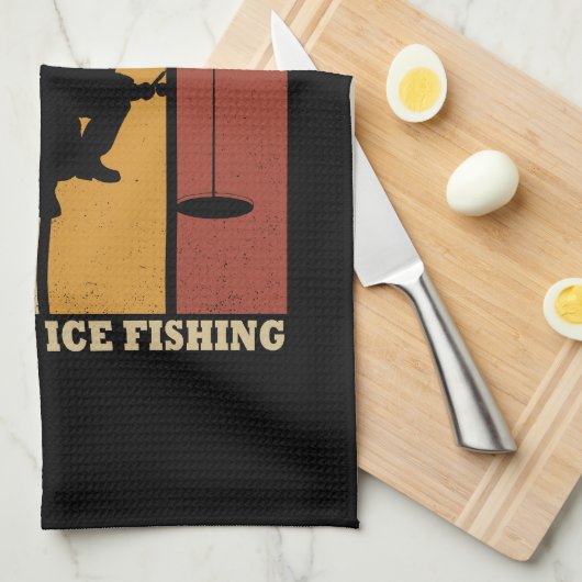 lustiges Eisangeln Geschirrtuch (Viertel Falte)