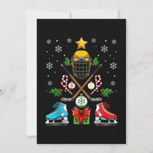 Lustiges Eishockey-Weihnachtsschmuck Baum Weihnach Feiertagskarte