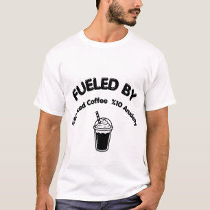 Lustiges Eiskaffee- und Angst-T-Shirt - %90 Kaffee T-Shirt