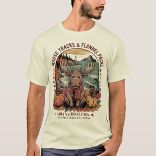 Lustiges Elch Flannel Custom Herbst T-Shirt Acadia