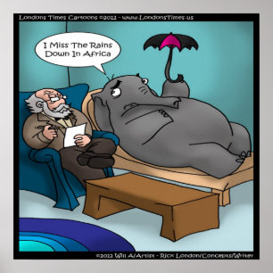 Lustiges Elefant-in-Therapie-Poster Poster