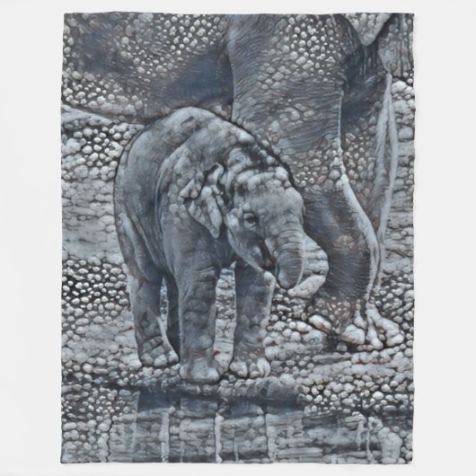 lustiges Elefantenbaby Fleecedecke (Vorderseite)