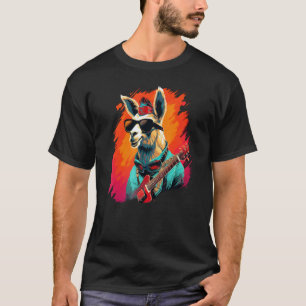 Lustiges elektrisches Gitarren-Alpaka für Llama-Li T-Shirt
