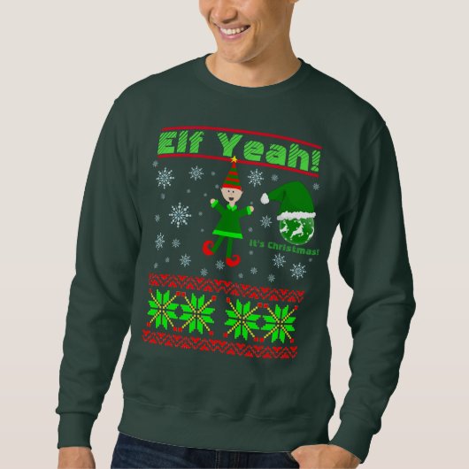 Lustiges Elf-ja Weihnachten Sweatshirt (Vorderseite)