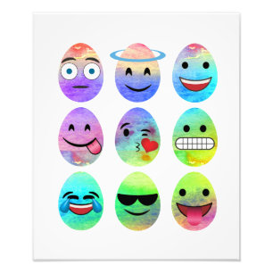 Lustiges Emojis, Eier Ostern Emoji, Emoticon-Ei Fotodruck