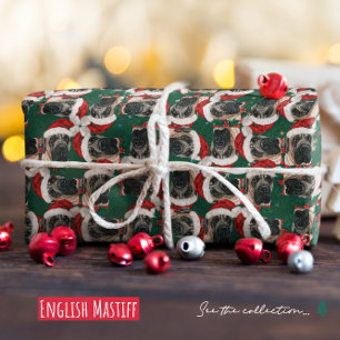 Lustiges Englisch Mastiff Weihnachtsmuster Geschenkpapier