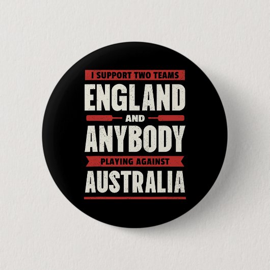 Lustiges englisches Cricket-Shirt mit zwei Teams, Button (Vorderseite)