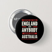 Lustiges englisches Cricket-Shirt mit zwei Teams, Button (Vorne & Hinten)