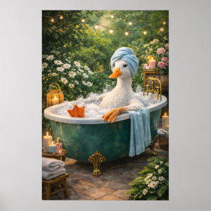 Lustiges Enten-Badposter, whimsical Tier-Badezimme Poster