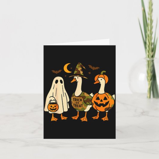 Lustiges Enten-Enten-Buh-Halloween-Kostüm Ente Karte (Vorderseite)