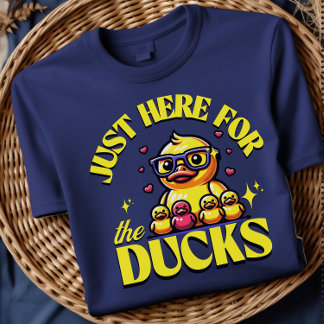 Lustiges Enten-Shirt Nur Hier Für Die Enten Pun T-Shirt