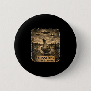 Lustiges Enten-UFO-Beweisfoto-Alien-Humor Button