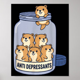 Lustiges Erdhörnchen-Antidepressivum-Glas Zoo Jung Poster