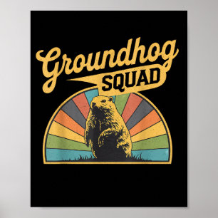 Lustiges Erdhörnchen-Team Frohen Tag des Erdhörnch Poster