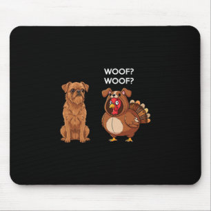 Lustiges Erntedankfest Brüssel-Griffon und Truthah Mousepad