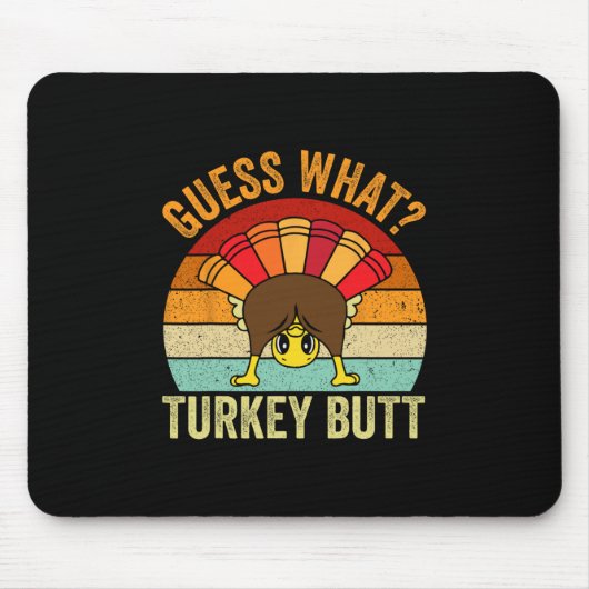 Lustiges Erntedankfest Errate Was Truthahn Hintern Mousepad (Vorne)