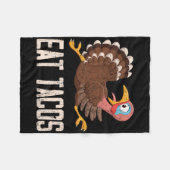 Lustiges Erntedankfest Truthahn isst Tacos  Fleecedecke (Vorderseite (Horizontal))