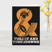 Lustiges Erntedankfest Truthahn und Touchdowns Foo Karte (Gelbe Blume)