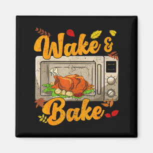 Lustiges Erntedankfest Wake Bake Truthahn Festmahl Magnet
