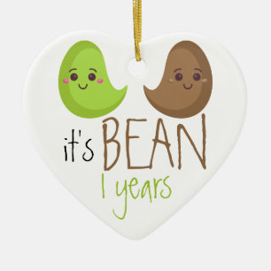 Lustiges erstes Ehejahr Keramik Ornament