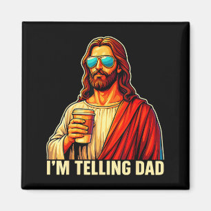 Lustiges "Erzähl es Papa" T-Shirt religiös christl Magnet