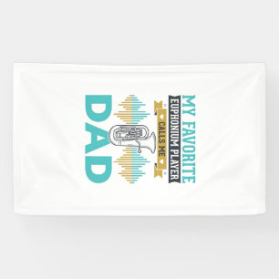 Lustiges Euphonium Papa Vintage Musik Design_1 Banner