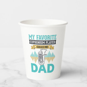 Lustiges Euphonium Papa Vintage Musik Design_1 Pappbecher