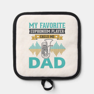 Lustiges Euphonium Papa Vintage Musik Design_1 Topflappen