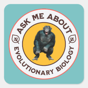 Lustiges Evolution Biologie Meme Nerd Humor Gesche Quadratischer Aufkleber