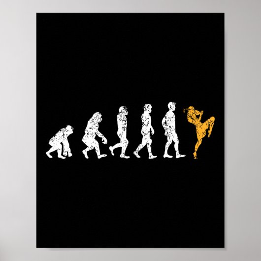 Lustiges Evolution-Kickbox-Geschenk Muay Thai Poster (Vorne)