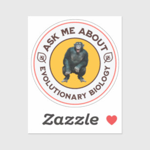 Lustiges Evolutionsbiologie-Meme Nerd-Humor-Gesche Aufkleber