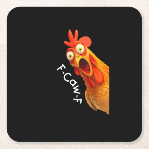 Lustiges F-Caw-F Huhn F-Caw-F Huhn Kreatives Casua Rechteckiger Pappuntersetzer