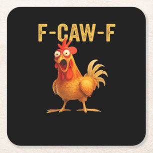 Lustiges F Caw F Huhn Kreatives Casual Design Rechteckiger Pappuntersetzer