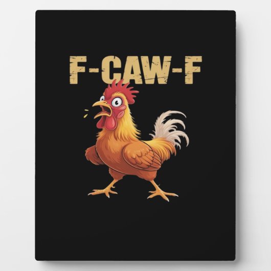 Lustiges F Caw F Huhn Retro-Design Fotoplatte (Vorderseite)