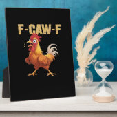Lustiges F Caw F Huhn Retro-Design Fotoplatte (Seite)