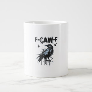 Lustiges F-Caw-F Krähe Grunge Humor Grafik Jumbo-Tasse