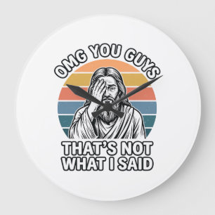 Lustiges Facepalm Retro Zitat Vintage Gravur Shirt Große Wanduhr