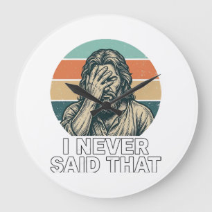 Lustiges Facepalm Vintage Gravur Zitat Design_1 Große Wanduhr