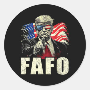 Lustiges Fafo Trump Fafo Amerikanisch Usa _5  Runder Aufkleber