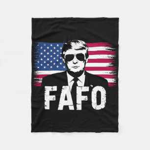Lustiges Fafo Trump Foto 1  Fleecedecke