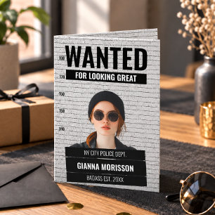 Lustiges Fahndungsfoto Wanted Poster Benutzerdefin Karte