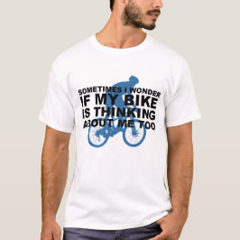 Lustiges Fahrrad, das auch an mich Zitat-blaues T-Shirt