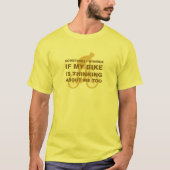 Lustiges Fahrrad denkt an mich auch radfahrengelb T-Shirt (Vorderseite)